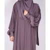 Metallic Stripe Abaya - Rose Mauve