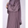 Metallic Stripe Abaya - Rose Mauve