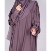 Metallic Stripe Abaya - Rose Mauve