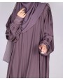 Metallic Stripe Abaya - Rose Mauve