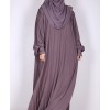 Metallic Stripe Abaya - Rose Mauve