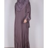 Metallic Stripe Abaya - Rose Mauve