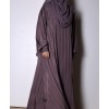 Metallic Stripe Abaya - Rose Mauve