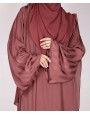 Metallic Stripe Abaya - Rust