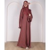 Metallic Stripe Abaya - Rust