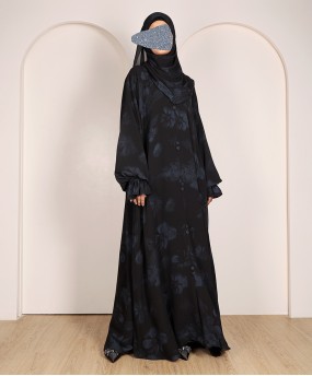 Self Print Abaya - Blue