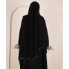 Crystal Belt Abaya - Black
