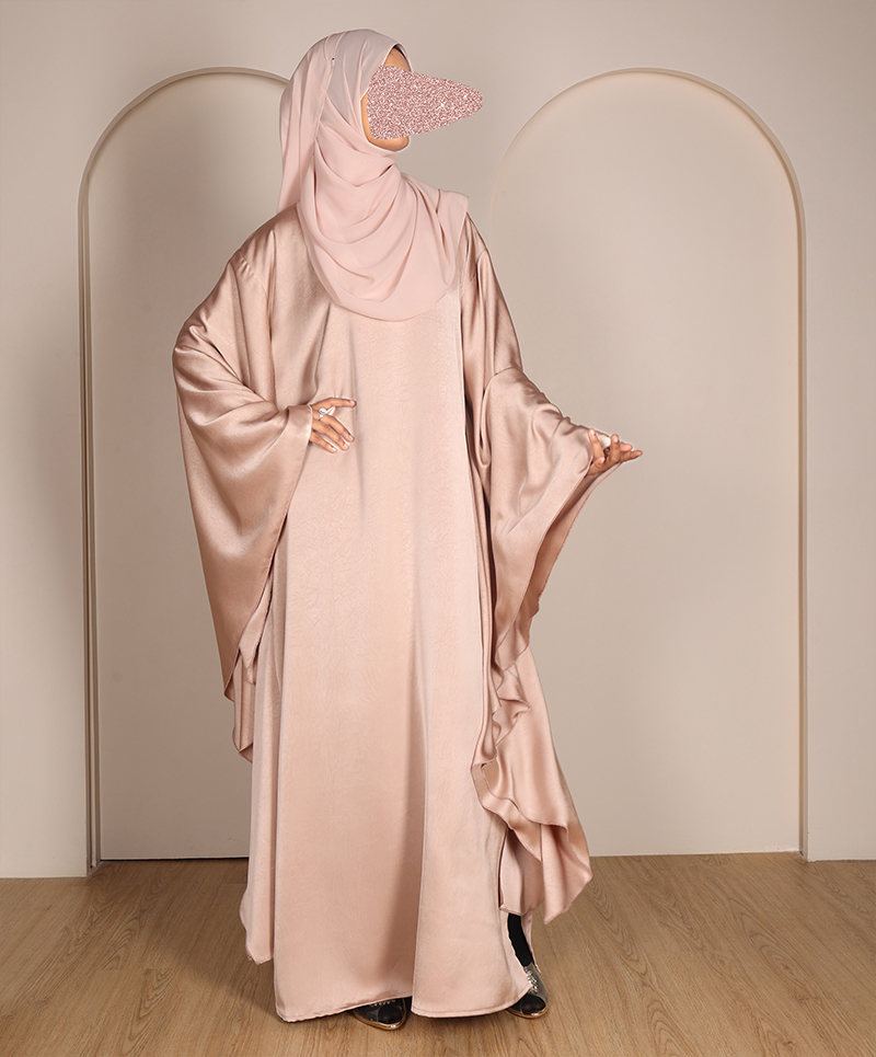 Abaya 3 Pc Set - Light Peach