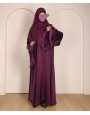 Abaya 3 Pc Set - Deep Purple