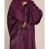 Abaya 3 Pc Set - Deep Purple