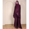 Abaya 3 Pc Set - Deep Purple