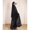 Shimmer Velvet Abaya - Black