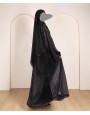 Shimmer Velvet Abaya - Black