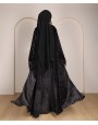 Shimmer Velvet Abaya - Black