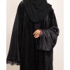 Shimmer Velvet Abaya - Black