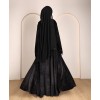 Shimmer Velvet Abaya - Black