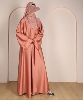 Abaya 3 Pc Set – Peach