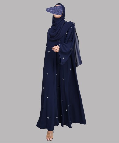 Abaya 3 Pc Set - Navy Blue