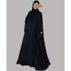 Abaya 3 Pc Set - Back Gold Work