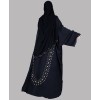 Abaya 3 Pc Set - Back Gold Work