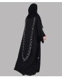 Abaya 3 Pc Set - Back Silver Work
