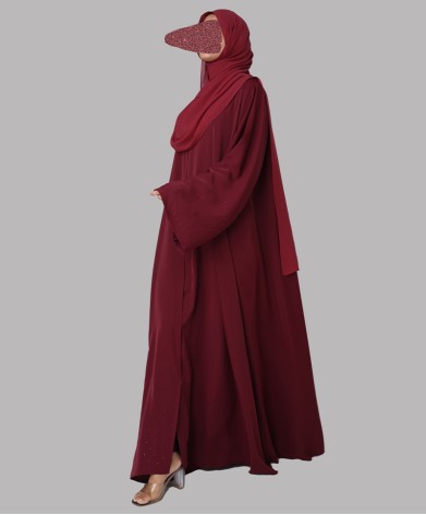 Abaya 3 Pc Set - Maroon