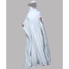 Metallic 3Pc Set Abaya- White Gold