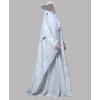 Metallic 3Pc Set Abaya- White Gold