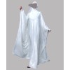 Metallic 3Pc Set Abaya- White Gold