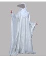 Metallic 3Pc Set Abaya- White Gold