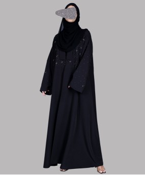 Star 3 Pc Set Abaya - Black