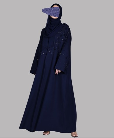 Star 3 Pc Set Abaya - Midnight Blue