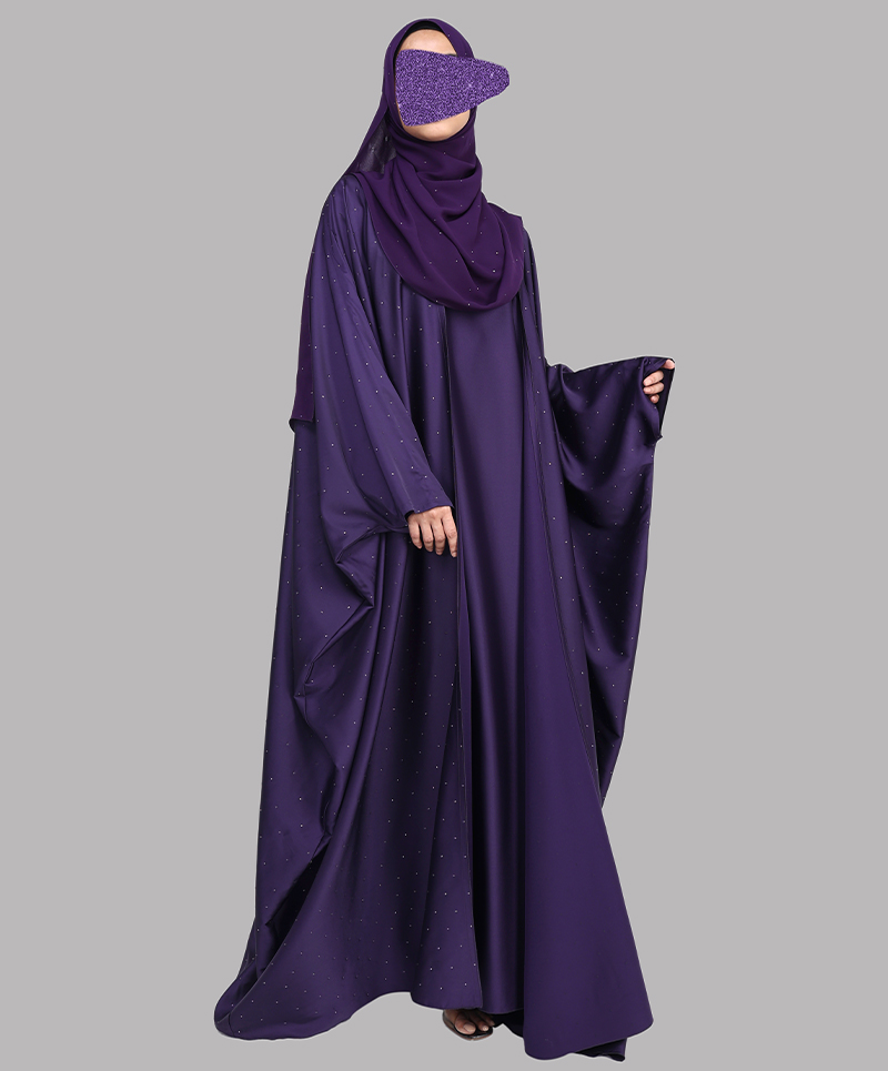 Barish 4 Pc Set Abaya - Purple