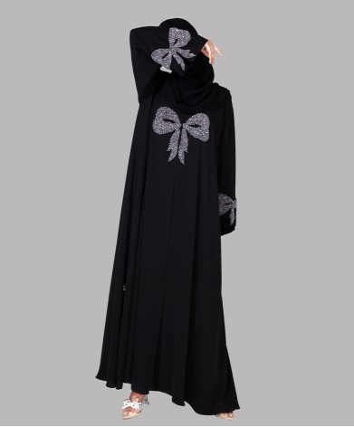 Bow Abaya 4 Pc Set