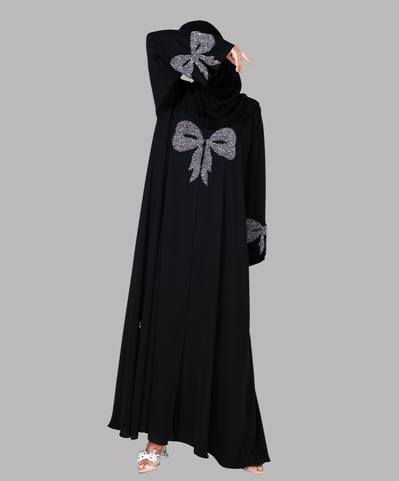 Bow Abaya 4 Pc Set