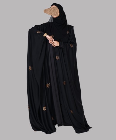 Bisht 4 Pc Set Abaya - Gold