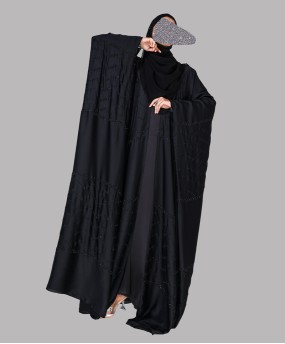 Bisht 4 Pc Set Abaya - Black