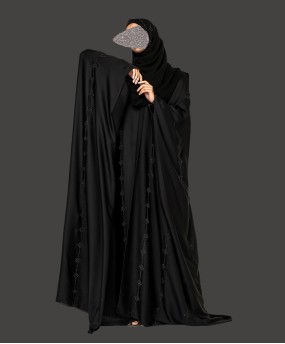 Bisht 4 Pc Set Abaya - Black