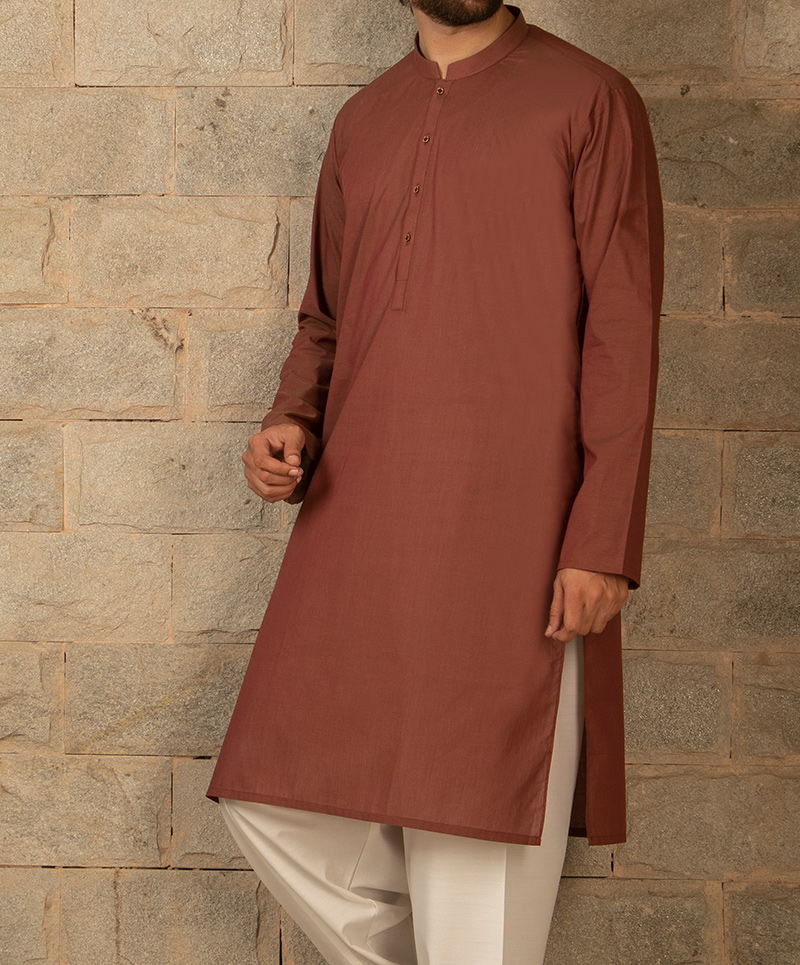 Men Kurta - Brown