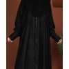 Abaya  (Front Zip)  - Black