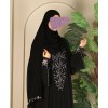 Hand Work Abaya 4 Pc - Black