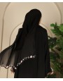 Hand Work Abaya 4 Pc - Black