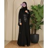 Hand Work Abaya 4 Pc - Black
