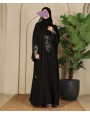 Hand Work Abaya 4 Pc - Black