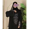 Hand Work Abaya 4 Pc - Black