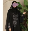 Hand Work Abaya 4 Pc - Black