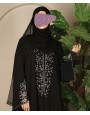 Hand Work Abaya 4 Pc - Black