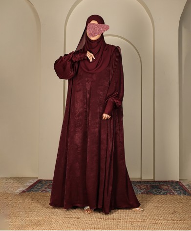 Anaaqa 3Pc Set Abaya - Maroon