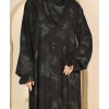 Abaya 3 Pc Set Self Print- Green