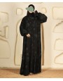Abaya 3 Pc Set Self Print- Green